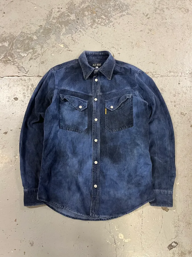 2000s Armani Navy Corduroy Shirt