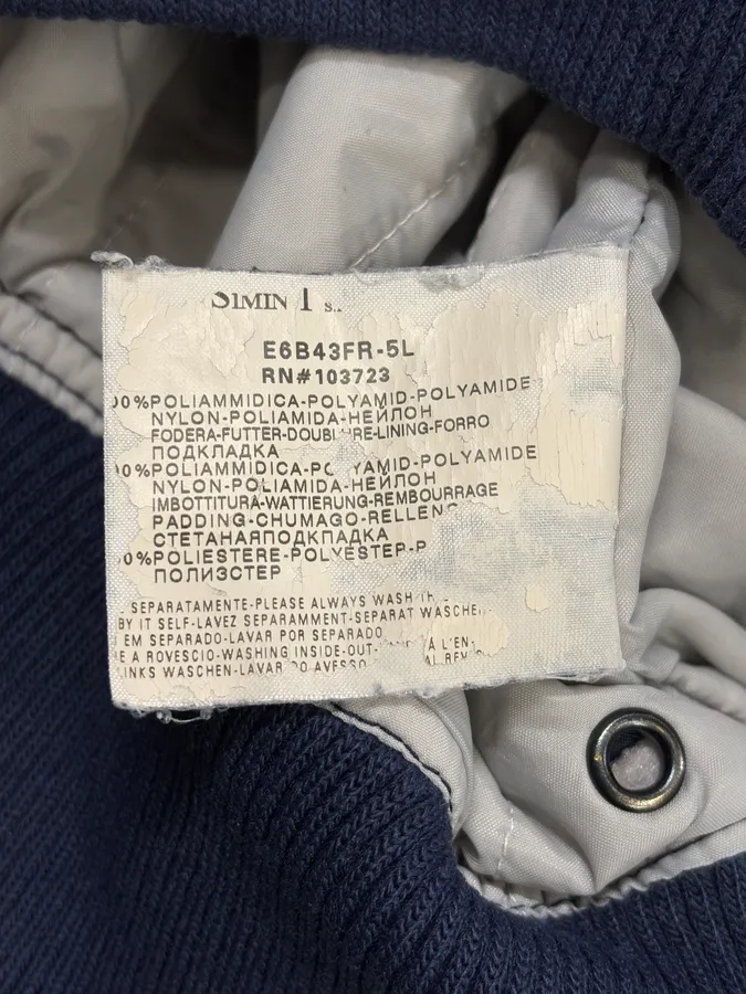 2000s Armani Navy Nylon Cargo Zips Bomber Jacket - Image 11