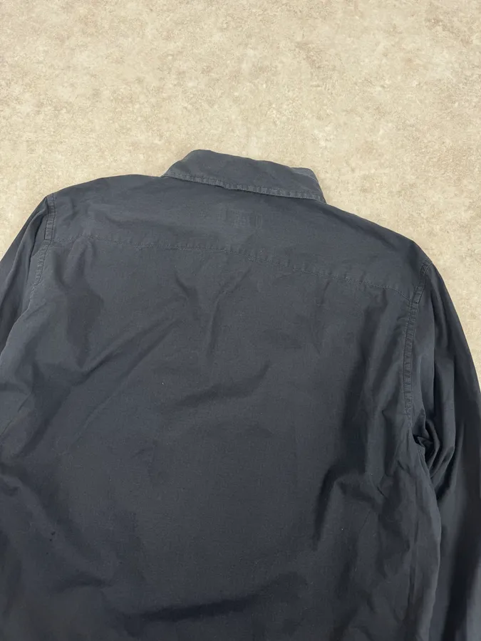 2000s Armani Navy Sun Embroidered Patch Shirt - Image 6