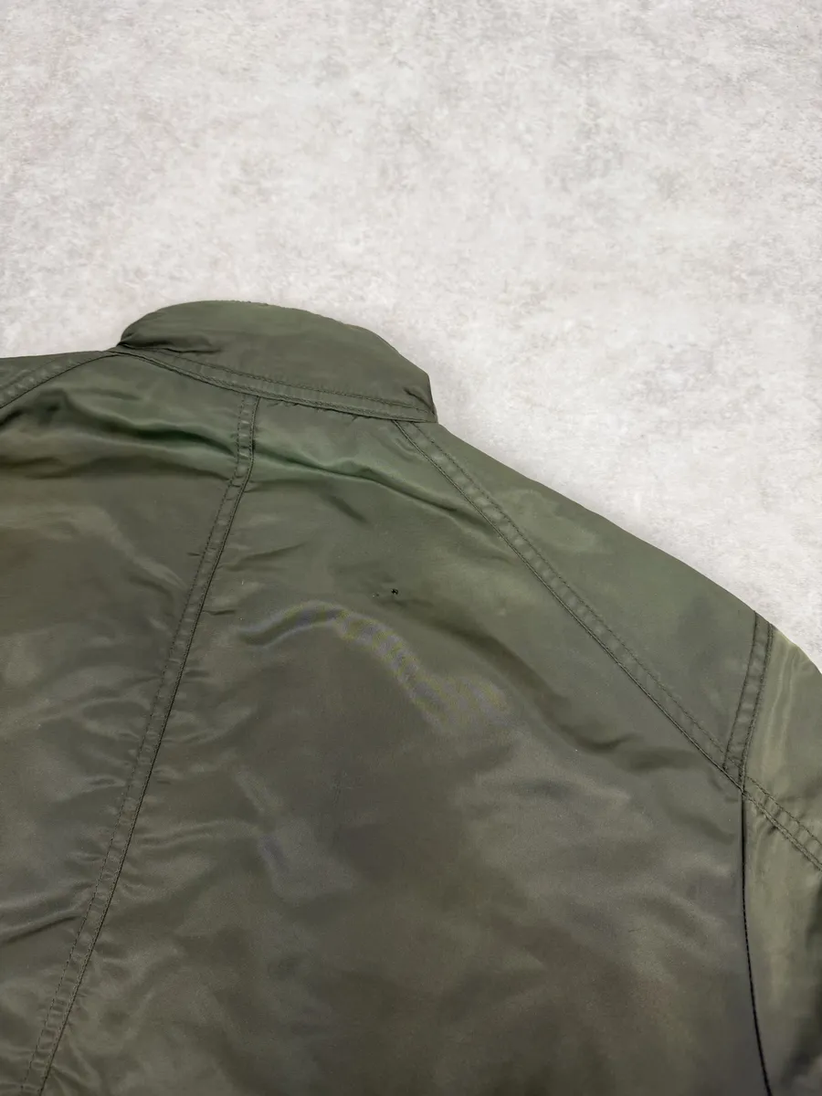 2000s Armani Olive Green Utility Bomber Jacket - Image 10