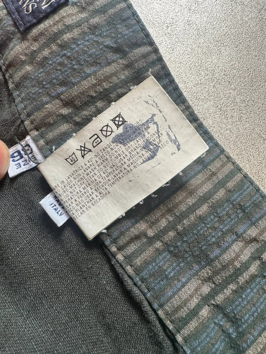 2000s Armani Olive Linen Cozy Cargo Pants - Image 8