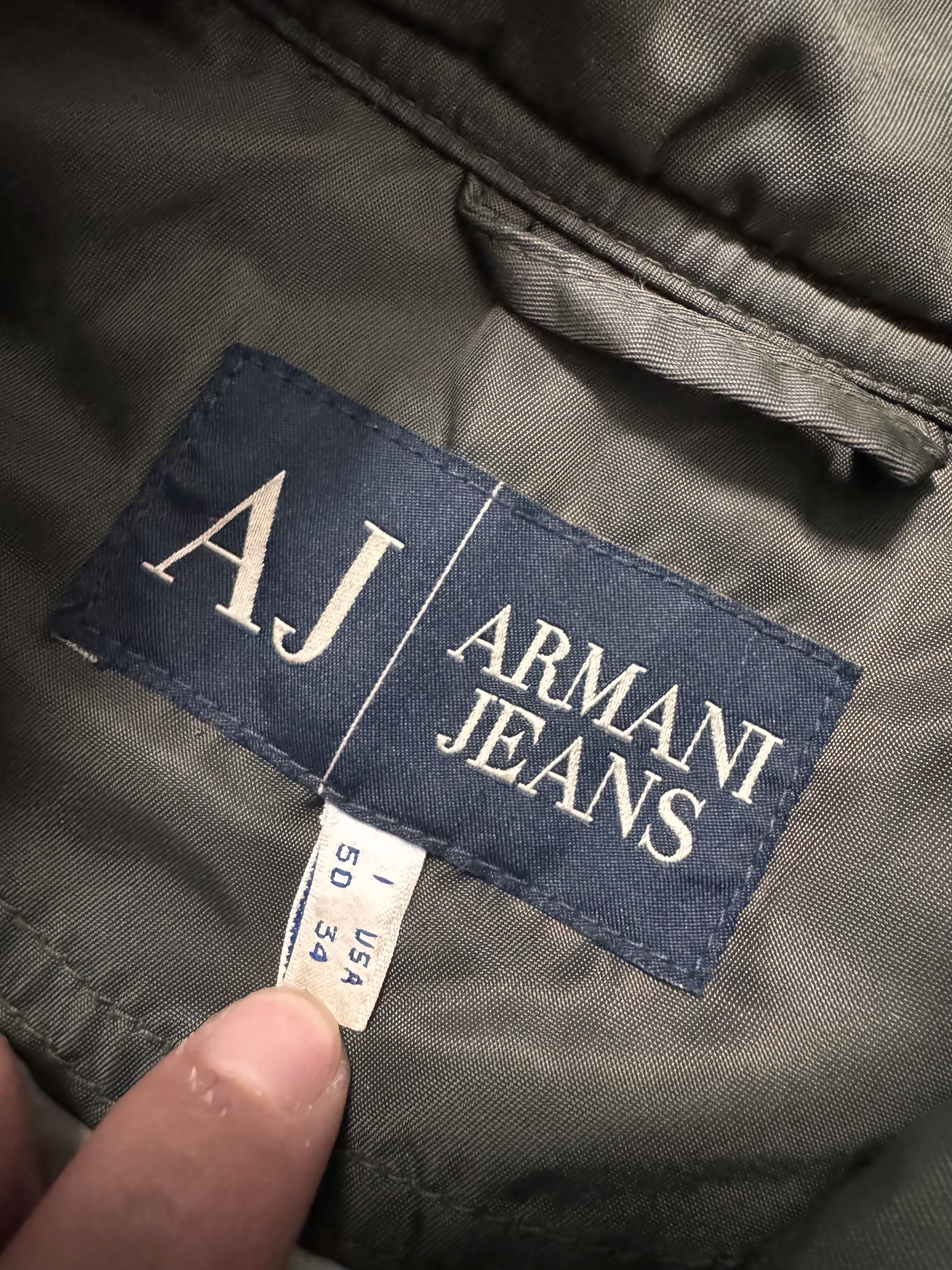 2000s Armani Olive Utility Drift Bomber Jacket - Image 6