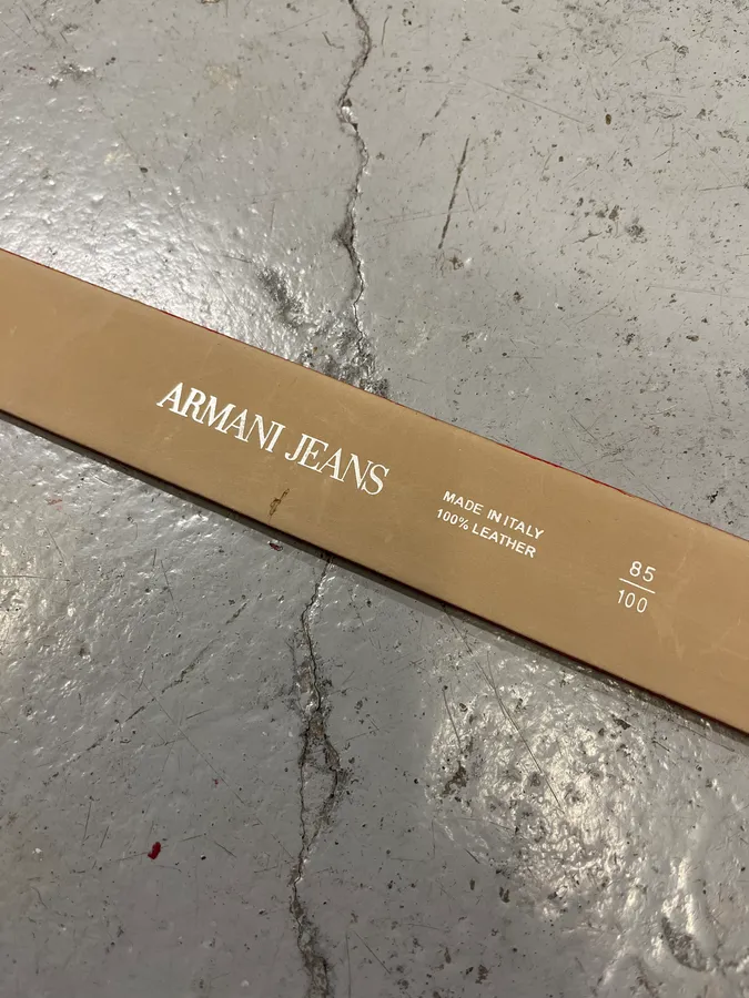 2000s Armani Orange Suede Leather Belt - Image 7