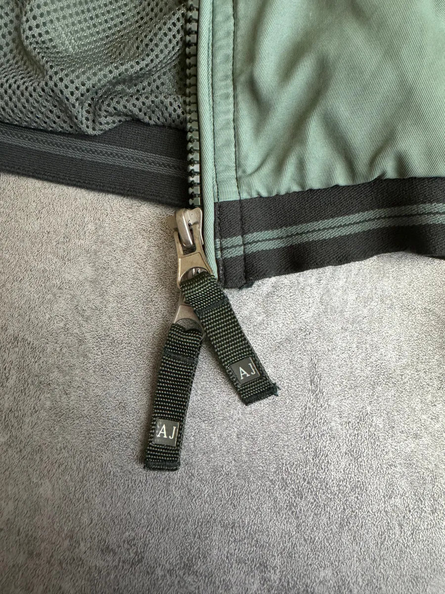 2000s Armani Pastel Drift Green Relaxed Bomber Jacket - Image 10