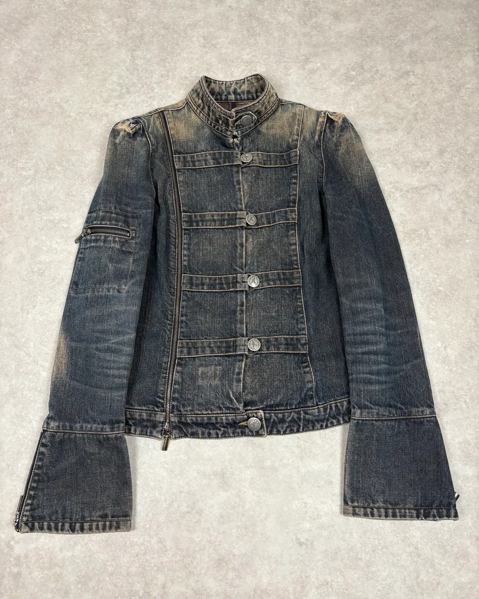 2000s Armani Samurai Faded Denim Jacket