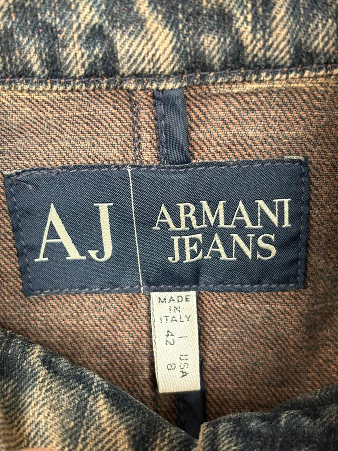 2000s Armani Samurai Faded Denim Jacket - Image 10