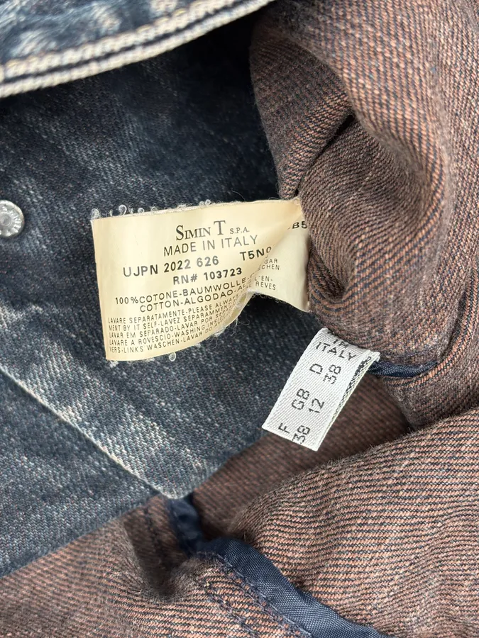 2000s Armani Samurai Faded Denim Jacket - Image 11