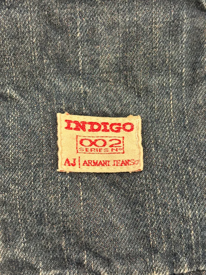 2000s Armani Samurai Faded Denim Jacket - Image 5