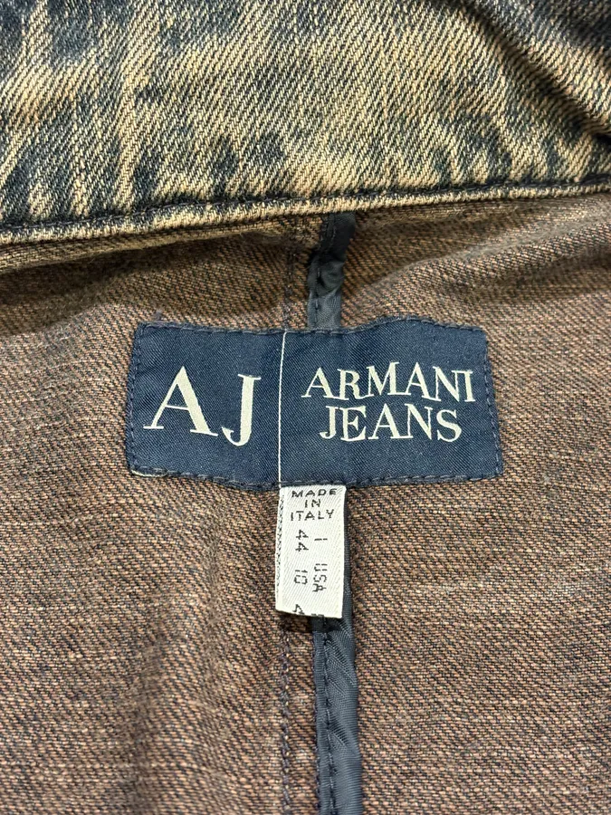 2000s Armani Samurai Faded Denim Jacket - Image 9