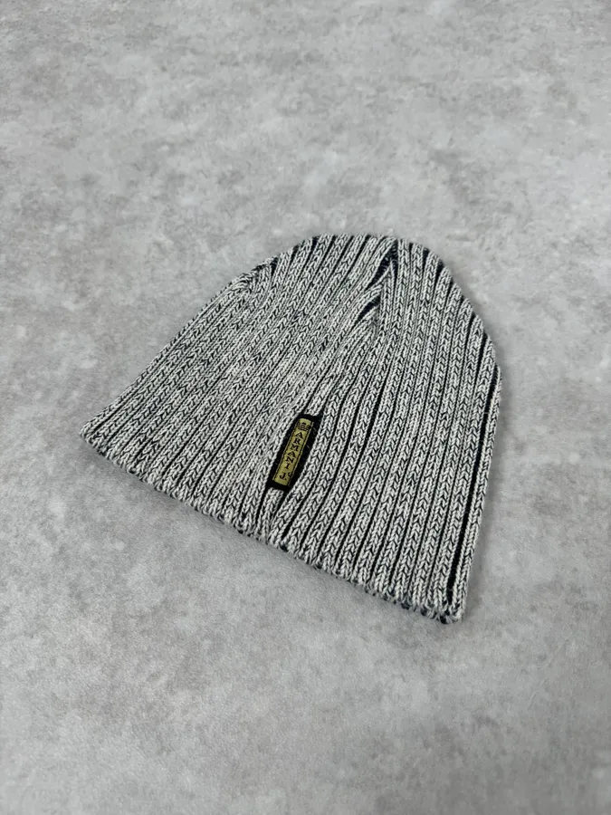 2000s Armani Scarf & Beanie White Painted Effect Set - Image 4