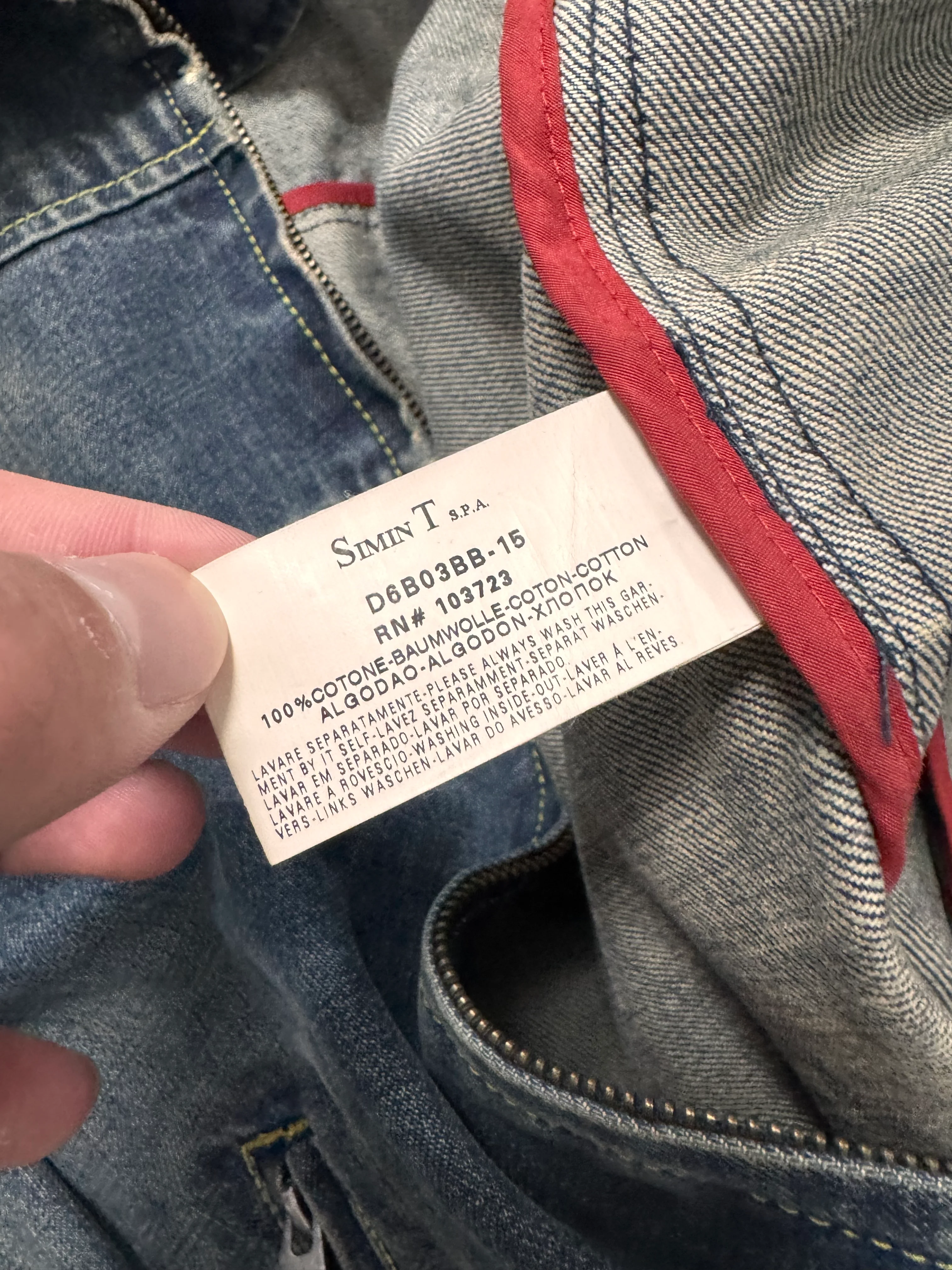 2000s Armani Structured Blue Denim Jacket - Image 7