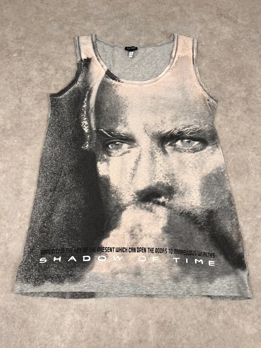 2000s Armani The Founder Blue Eyes Giorgio Grey Tank Top