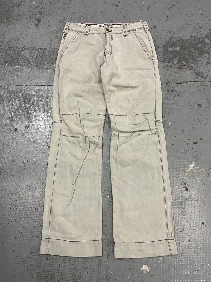 2000s Armani Tweed Light White Cozy Pants