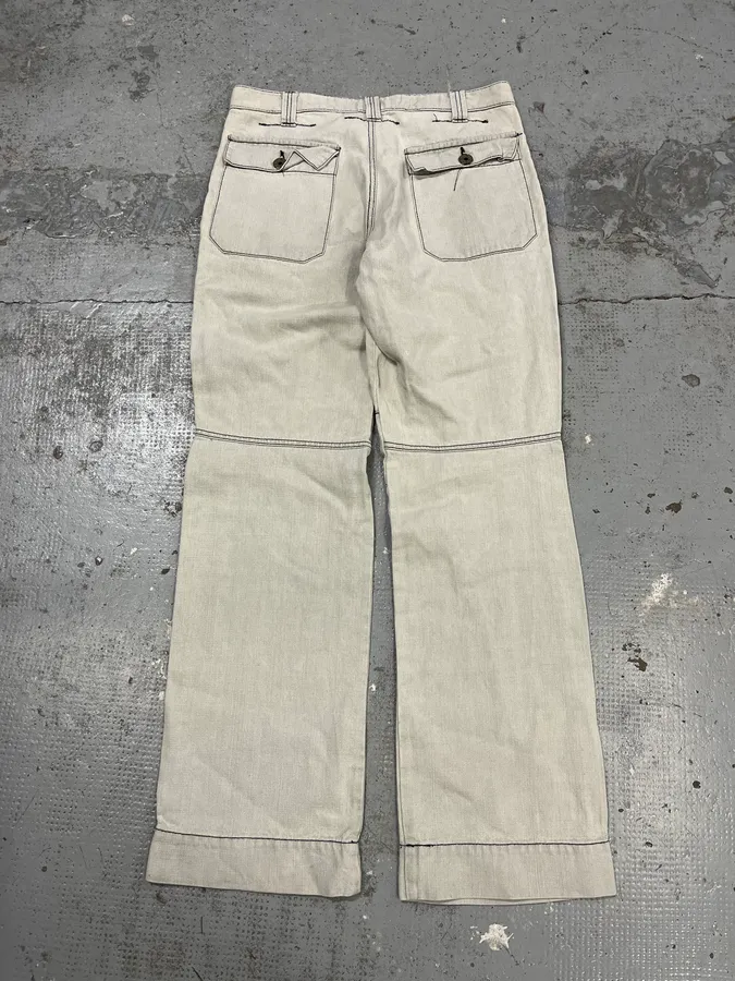 2000s Armani Tweed Light White Cozy Pants - Image 8