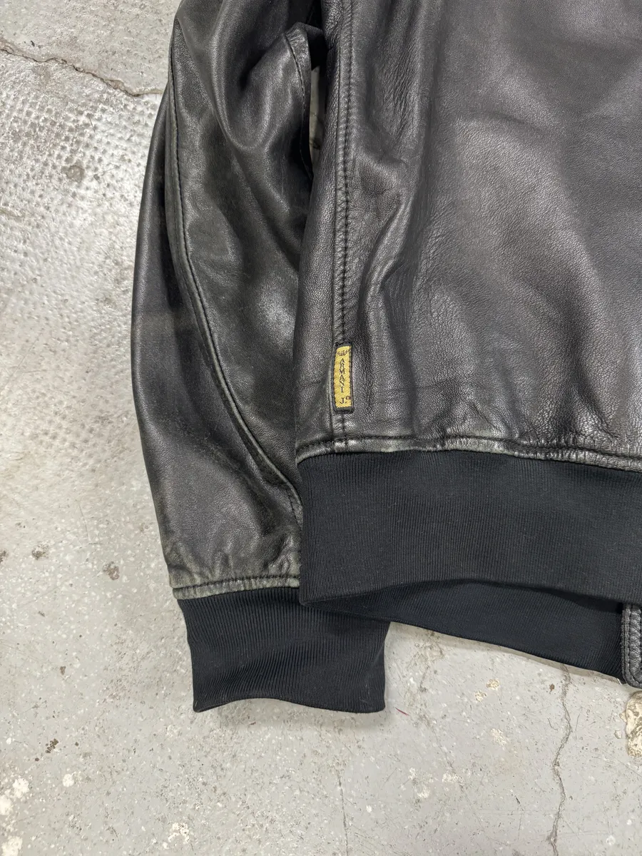 2000s Armani Utility Black Italian Leather Jacket - Image 3
