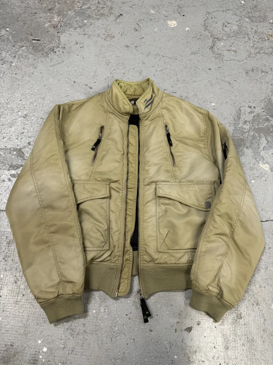 2000s Armani Utility Drift Faded Bomber Jacket - Image 10