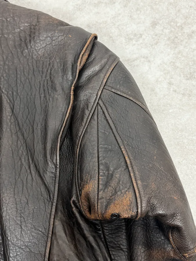2000s Avirex Brown Pilot Aviator Bomber Jacket - Image 9