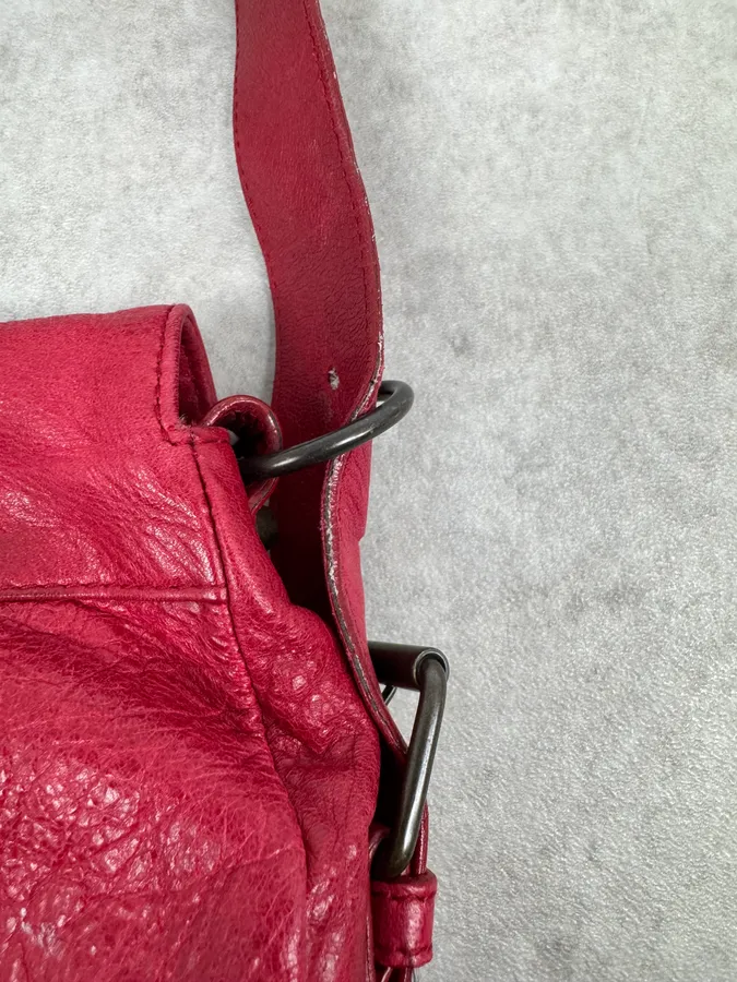 2000s Balenciaga City Red Leather Shoulder Bag - Image 14