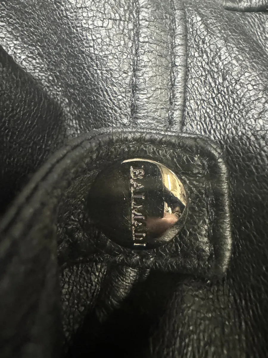 2000s Balmain Avant-Garde Black Vegan Leather Trench Coat - Image 11