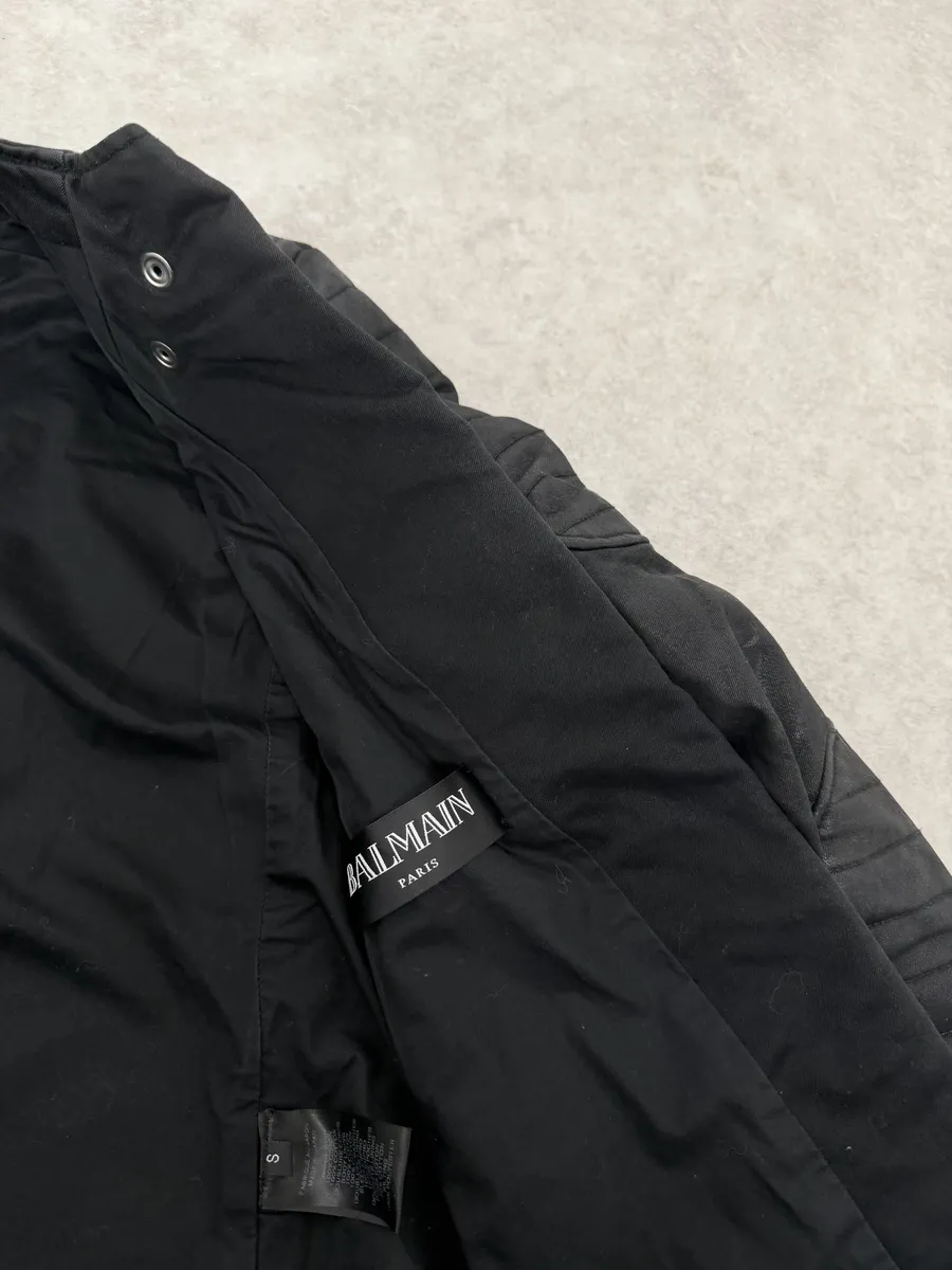 2000s Balmain Biker Black Horpist Leather Jacket - Image 10