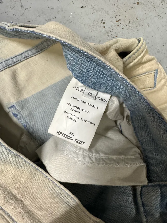 2000s Balmain Biker Reinforced Bleached Jeans - Image 11