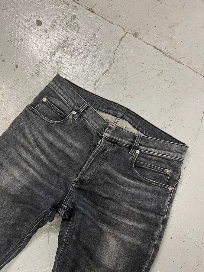 2000s Balmain Black Faded Slim Denim Jeans - Image 5