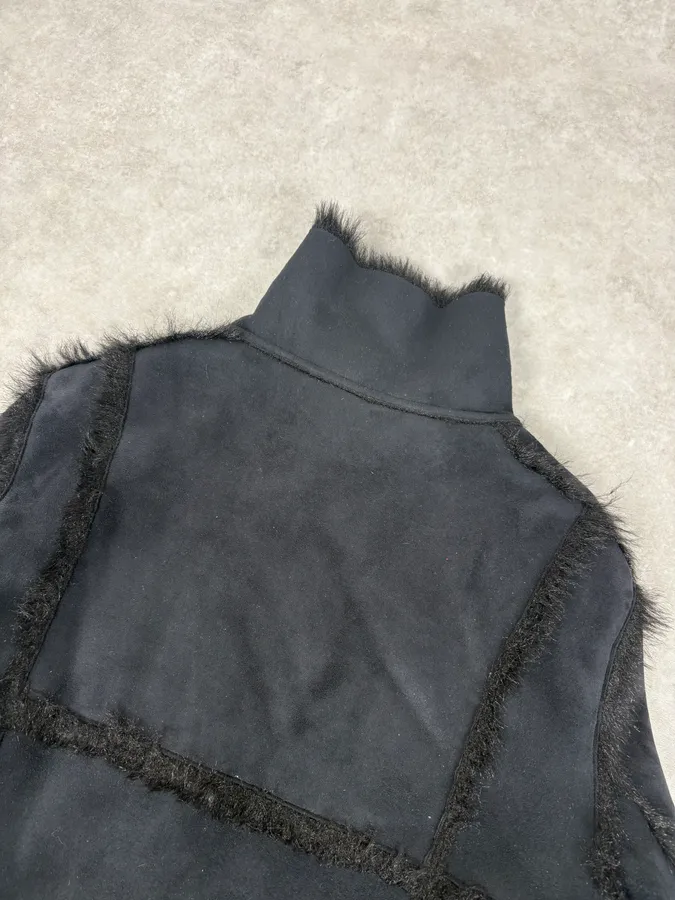 2000s Balmain Black Faux Fur Classy Jacket - Image 7