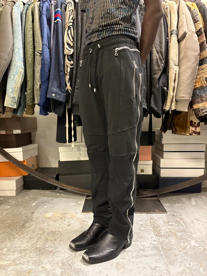 2000s Balmain Full Zip Black Joggers - Image 3