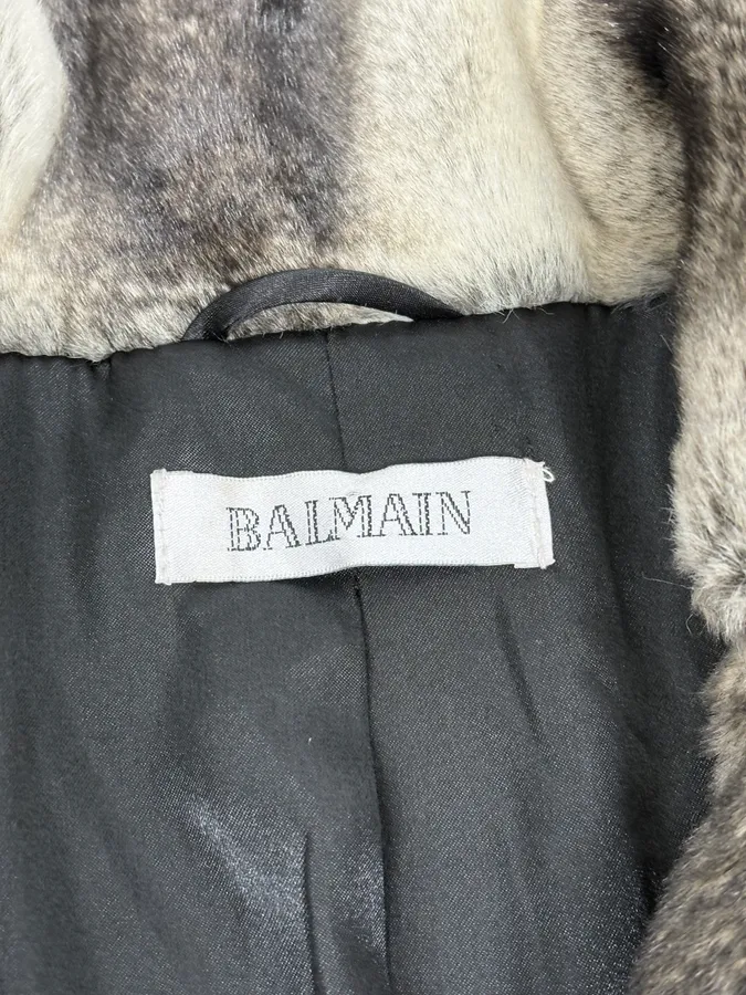 2000s Balmain Gradient Sand Long Fur Coat - Image 9