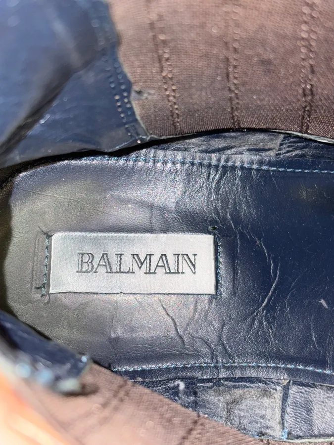 2000s Balmain Rust Brown Leather Ankle Boots - Image 10