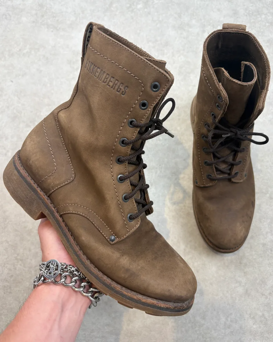 2000s Bikkbembergs Brown Combat Leather Boots