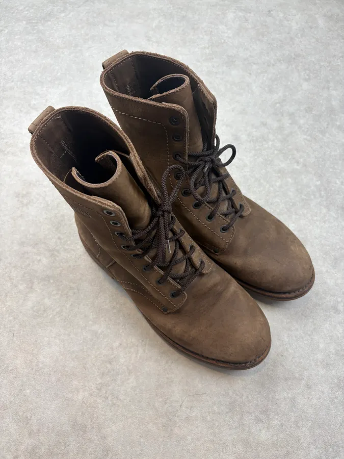 2000s Bikkbembergs Brown Combat Leather Boots - Image 3