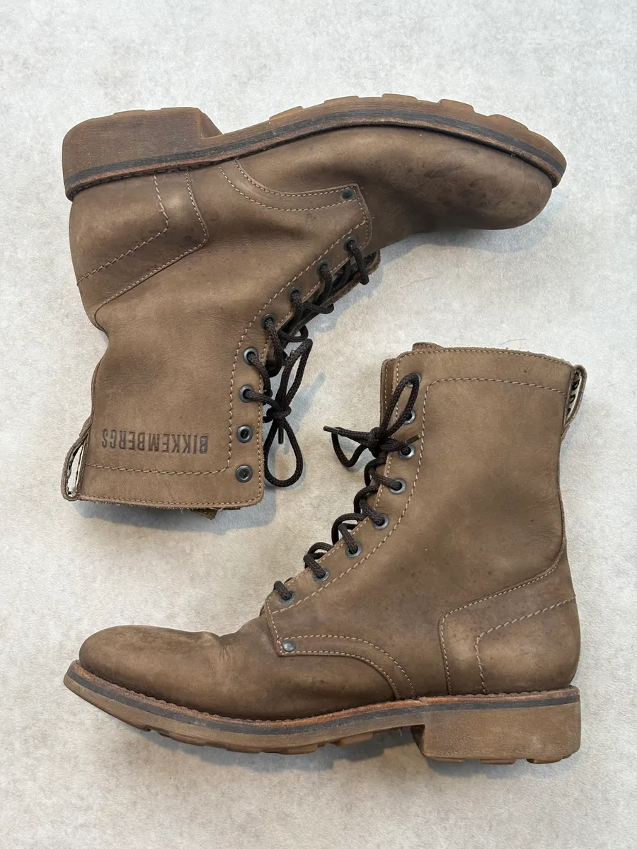 2000s Bikkbembergs Brown Combat Leather Boots - Image 4