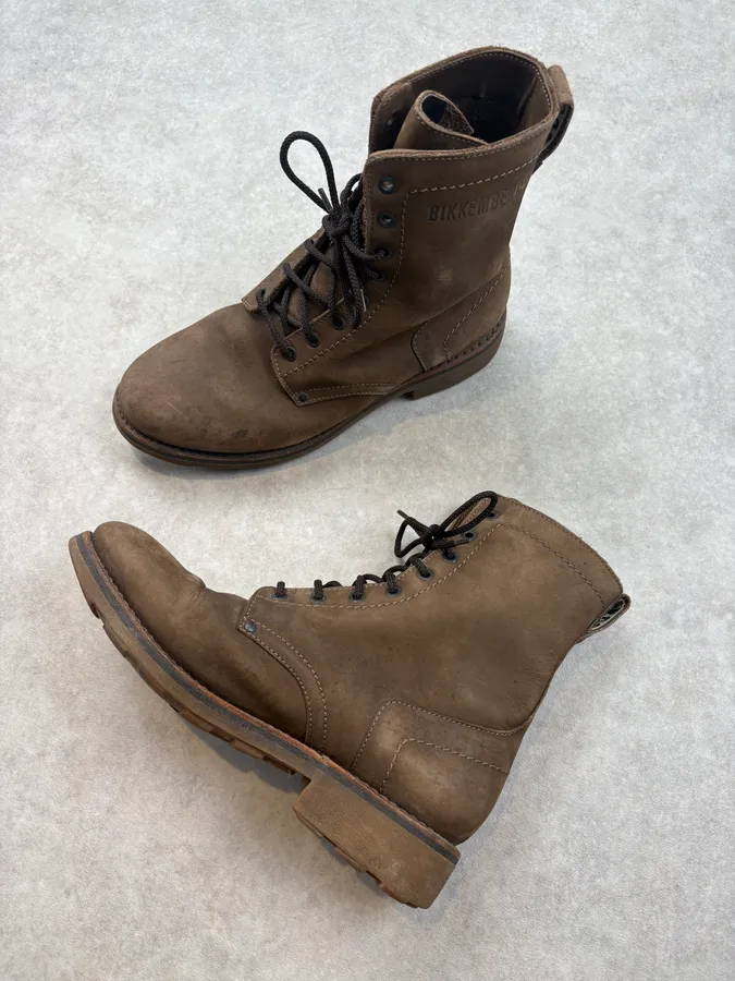 2000s Bikkbembergs Brown Combat Leather Boots - Image 5