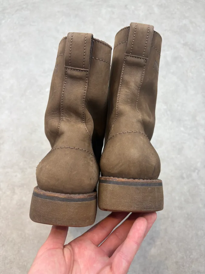 2000s Bikkbembergs Brown Combat Leather Boots - Image 7