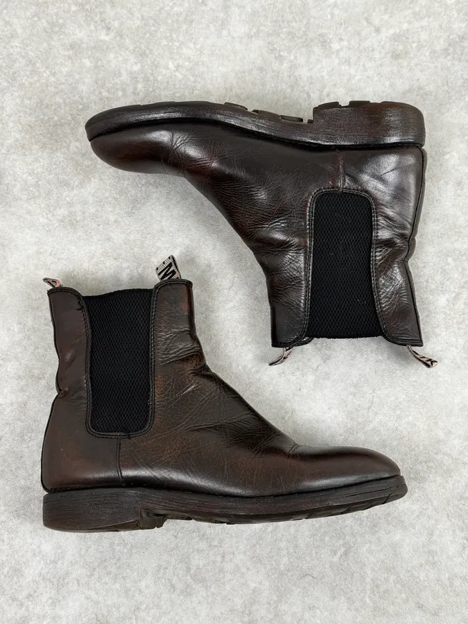 2000s Bikkembergs Brown Faded Leather Ankle Boots - Image 2