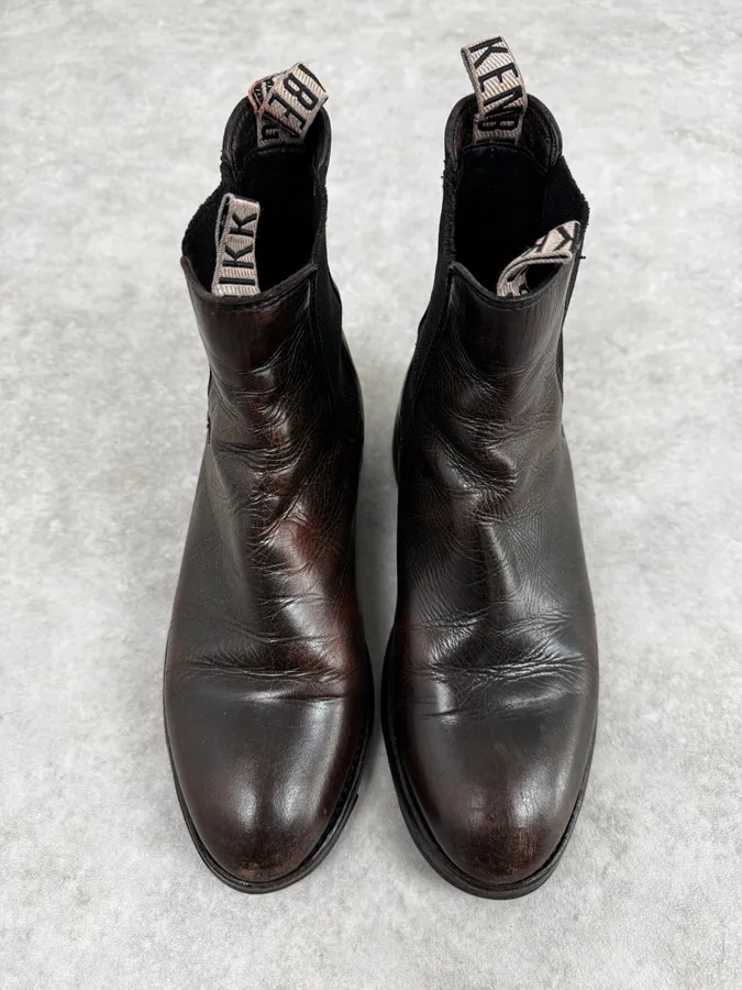 2000s Bikkembergs Brown Faded Leather Ankle Boots - Image 3