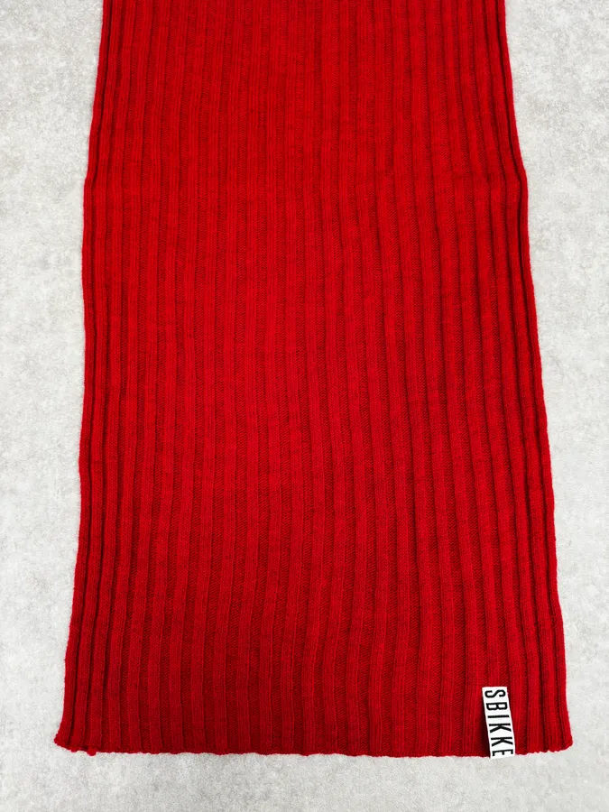 2000s Bikkembergs Red Wool Scarf - Image 4