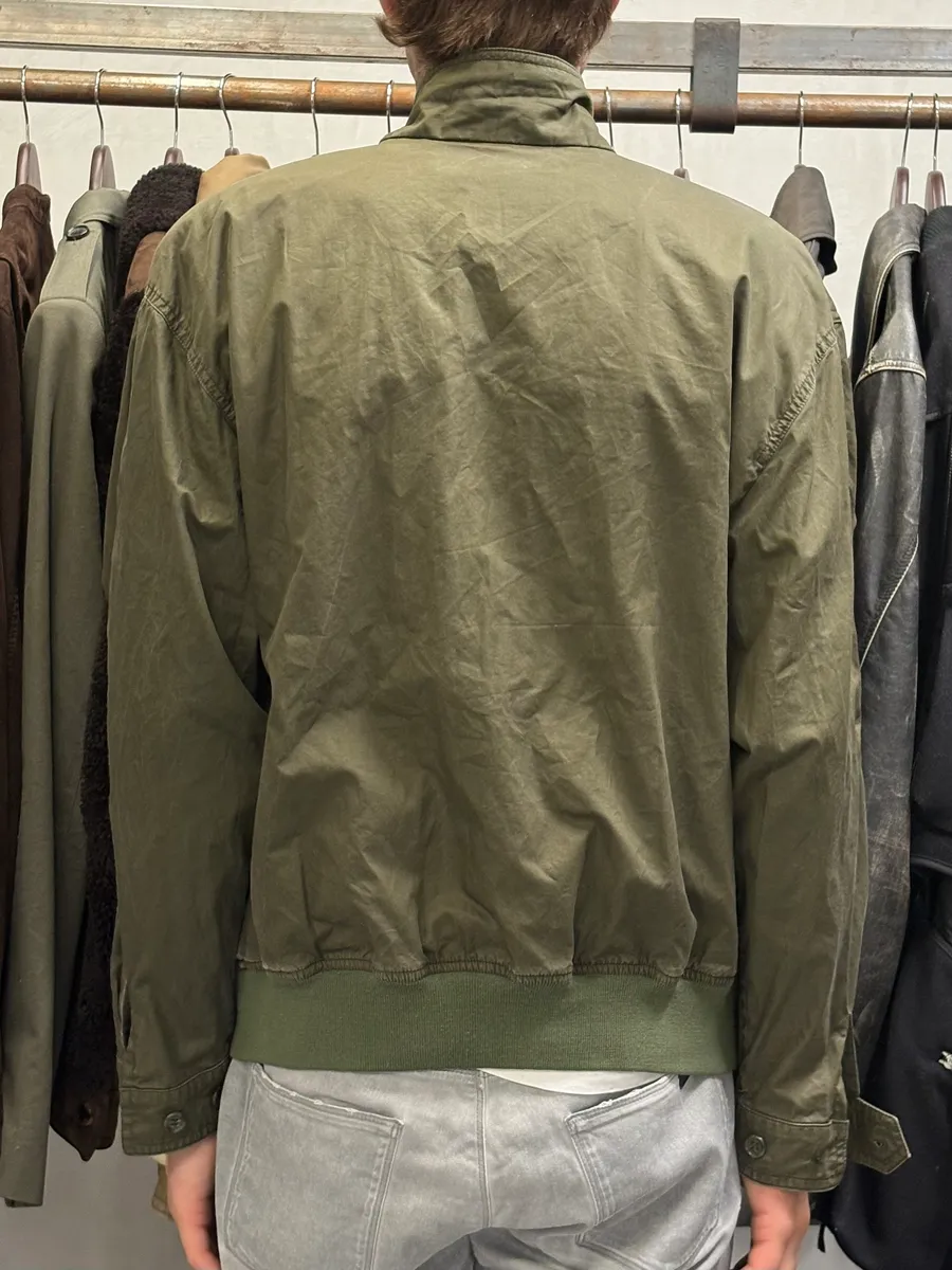 2000s Burberry Olive Green Buttoned Military Jacket - Image 3