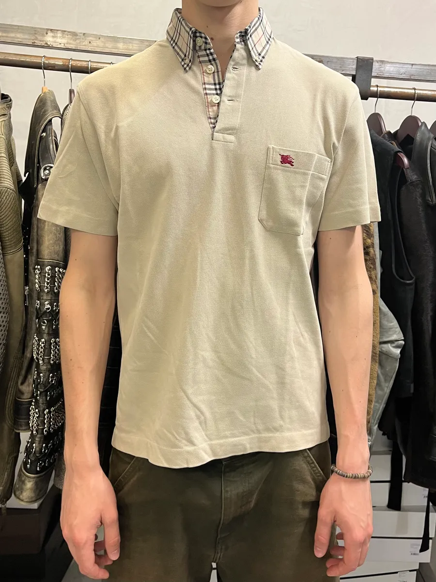 2000s Burberry Tartan Check Beige Polo - Image 2