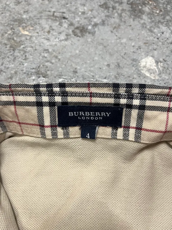 2000s Burberry Tartan Check Beige Polo - Image 8