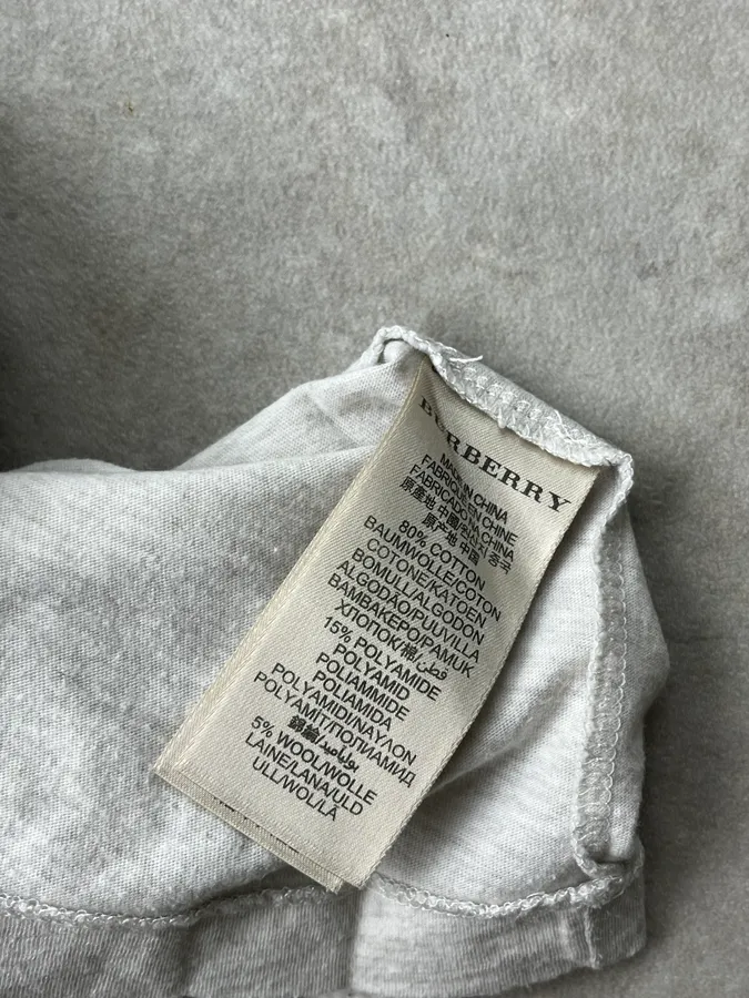 2000s Burberry White Check Striped T-Shirt - Image 8