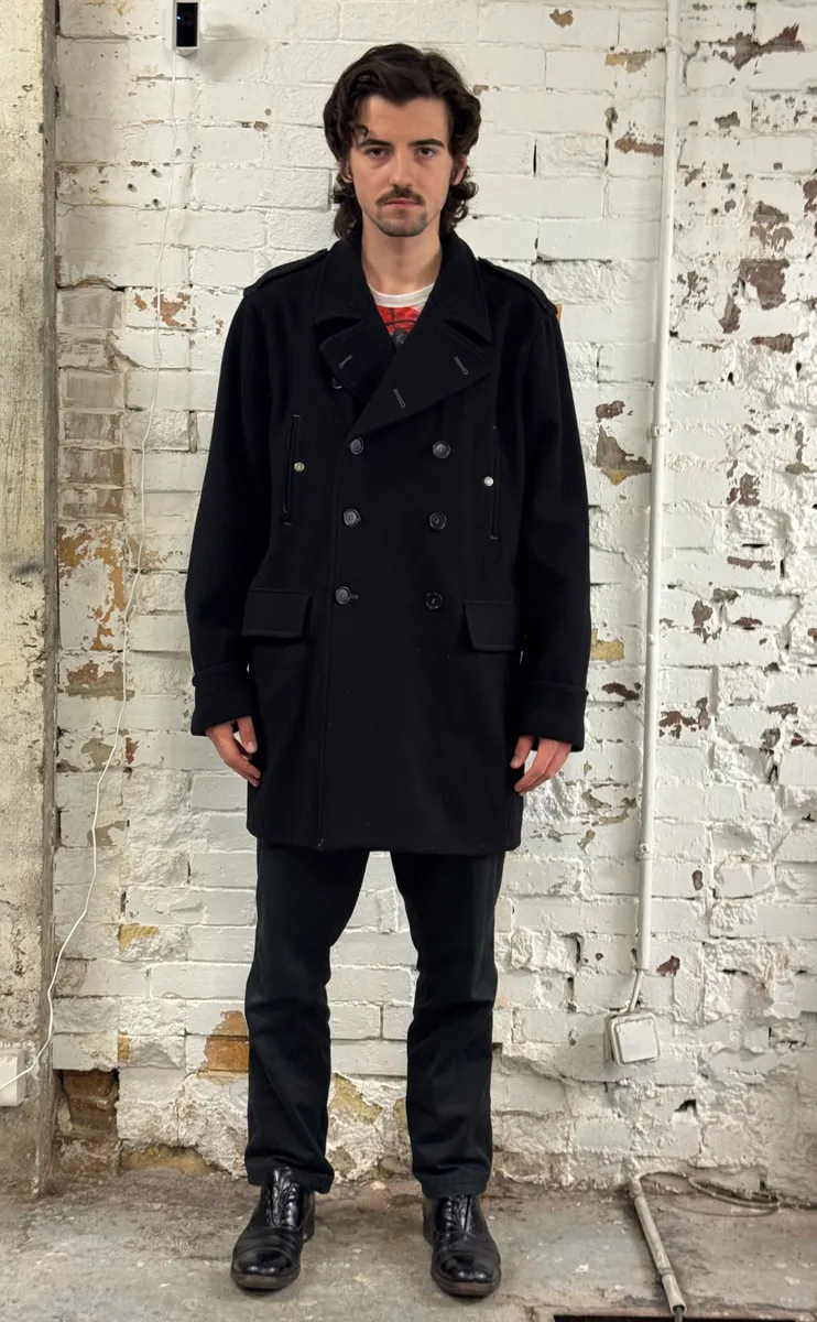 2000s C.P. Company Black Wool Double-Breasted Coat - Image 2