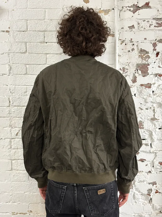 2000s C.P. Company Khaki Houndstooth Bomber Jacket - Image 3