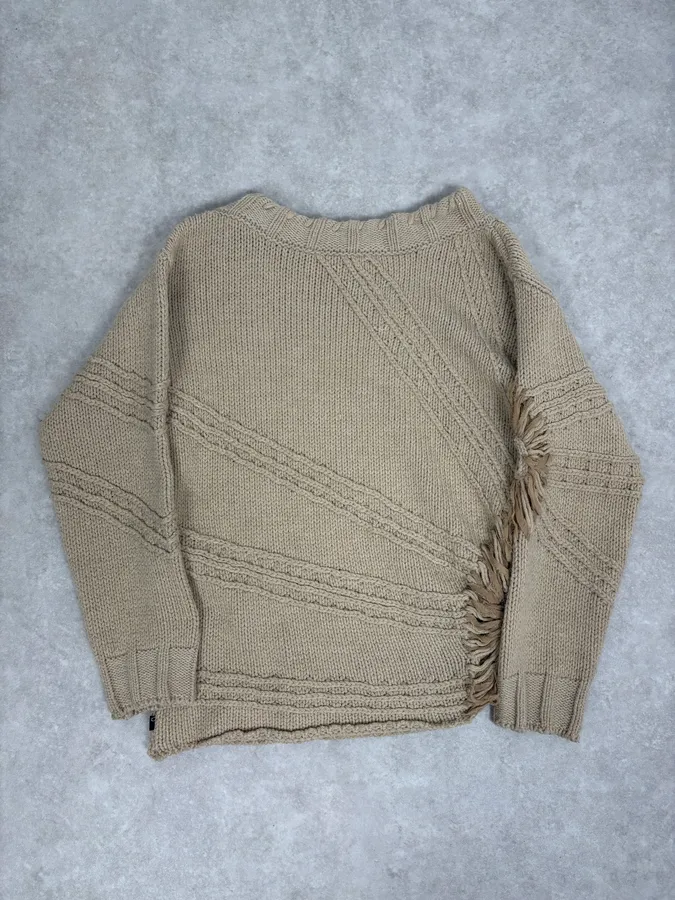 2000s Cavalli 3D Flowers Beige Knit Sweater - Image 6