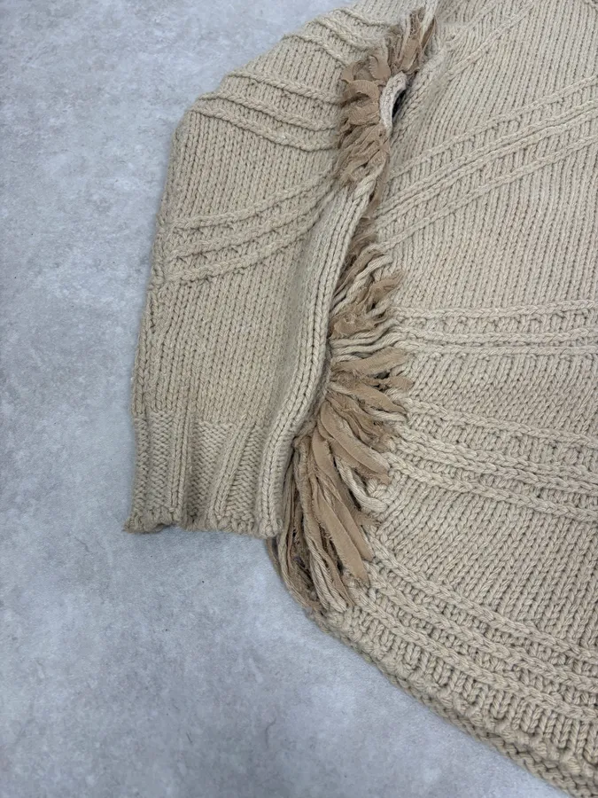 2000s Cavalli 3D Flowers Beige Knit Sweater - Image 7