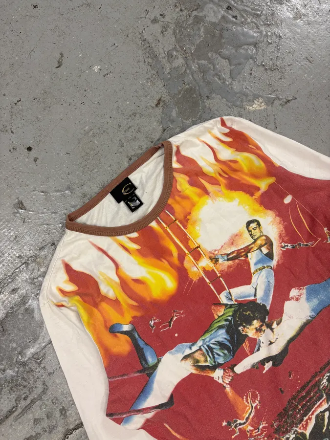 2000s Cavalli Action Man Orange Longsleeves - Image 3