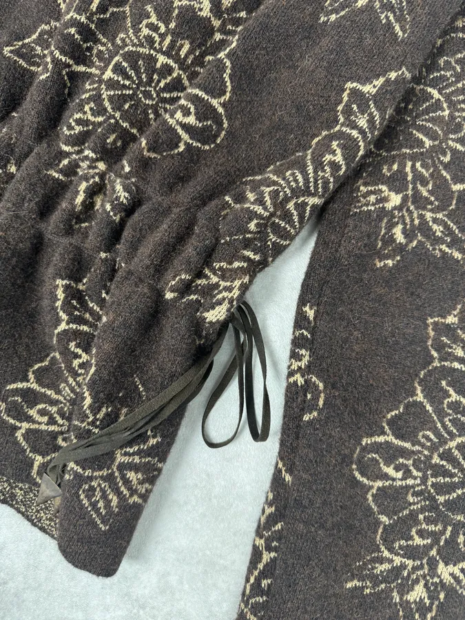 2000s Cavalli Alpaca Fur Collar Brown Cardigan Sweater - Image 9