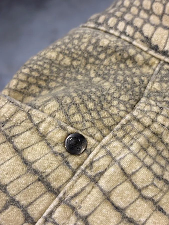 2000s Cavalli Beige Crocodile Effect Pants - Image 9