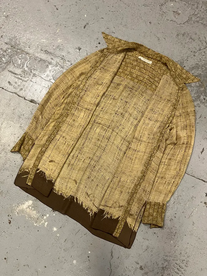 2000s Cavalli Beige Light Contemporary Summer Shirt - Image 5
